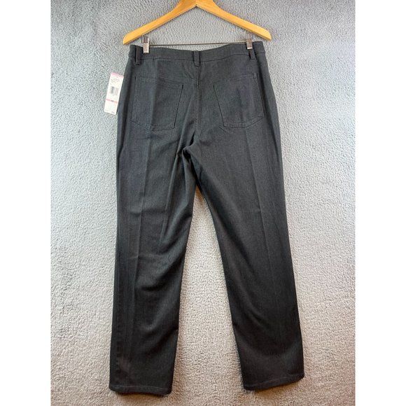 New Jones New York Sport Gray Stretch Casual Straight Leg Pants Slacks 10 - Picture 2 of 9